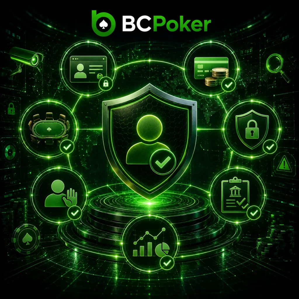 BC Poker account management, security monitoring, AML compliance and responsible gaming controls.