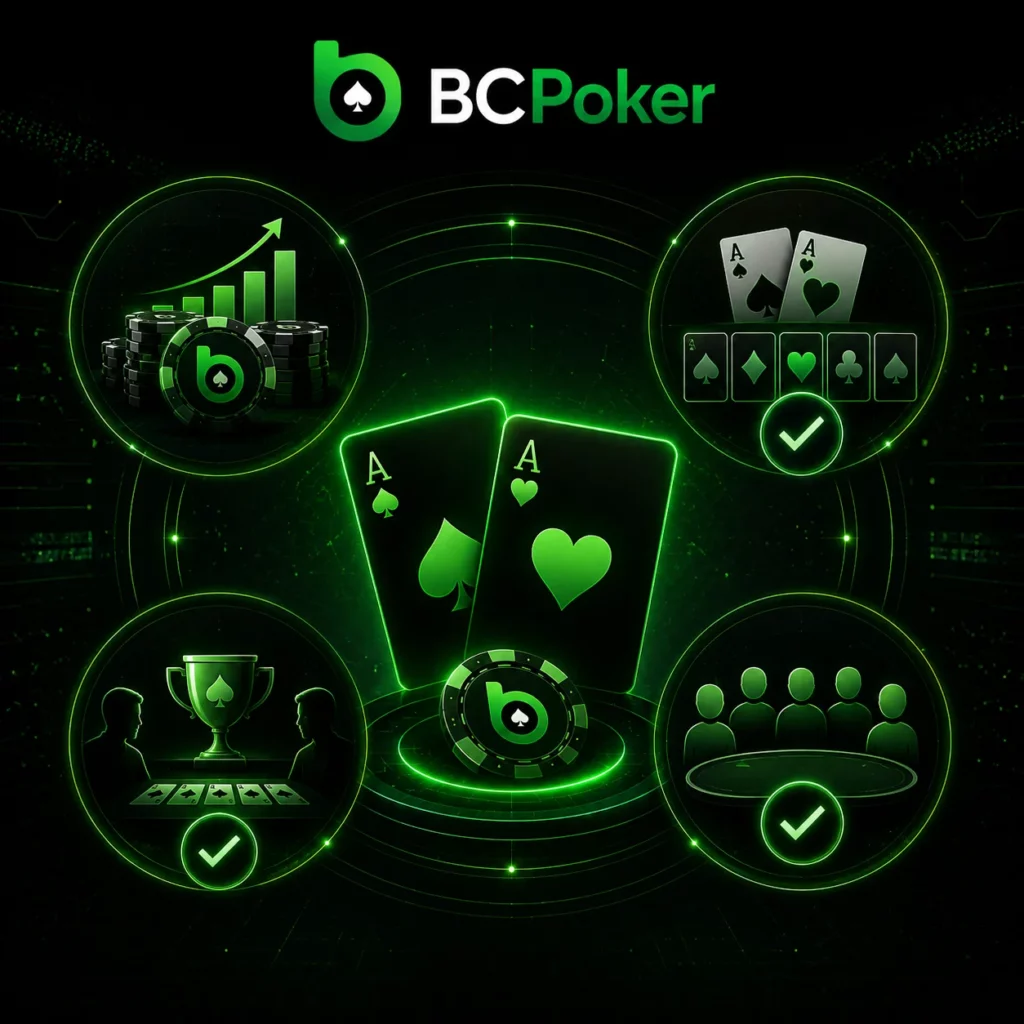 BC Poker jackpot rules with qualifying hands, active tables and showdown requirements.