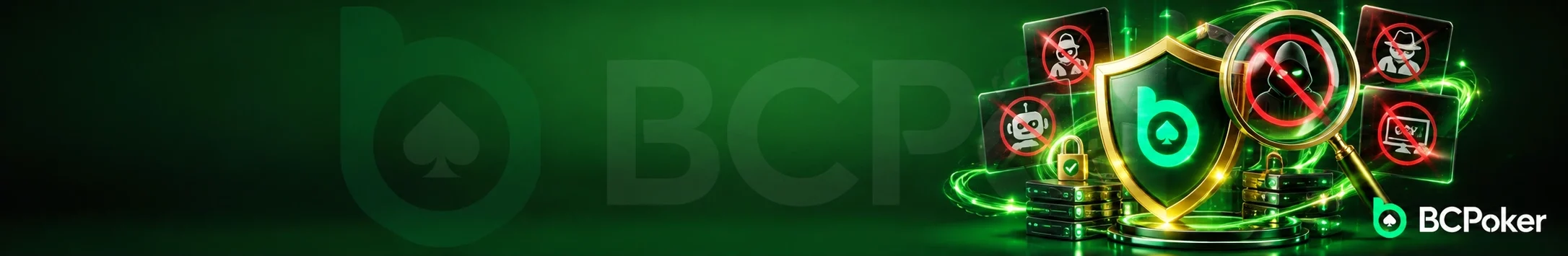 BCPoker anti-fraud policy with a security shield, fraud detection, protected accounts and secure poker environment.