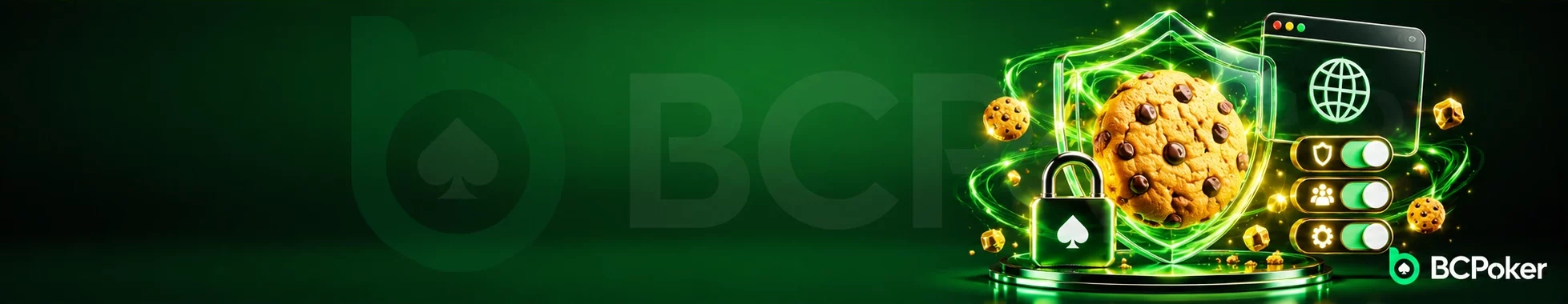 BCPoker Cookie Policy with a protected cookie, privacy shield, browser interface and customizable security controls.