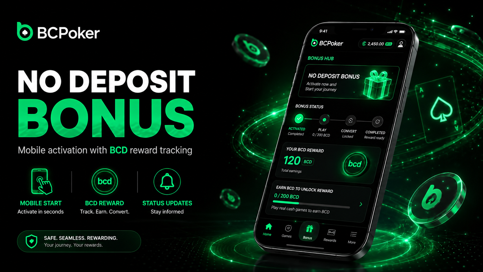 BC Poker India no deposit BCD bonus activation