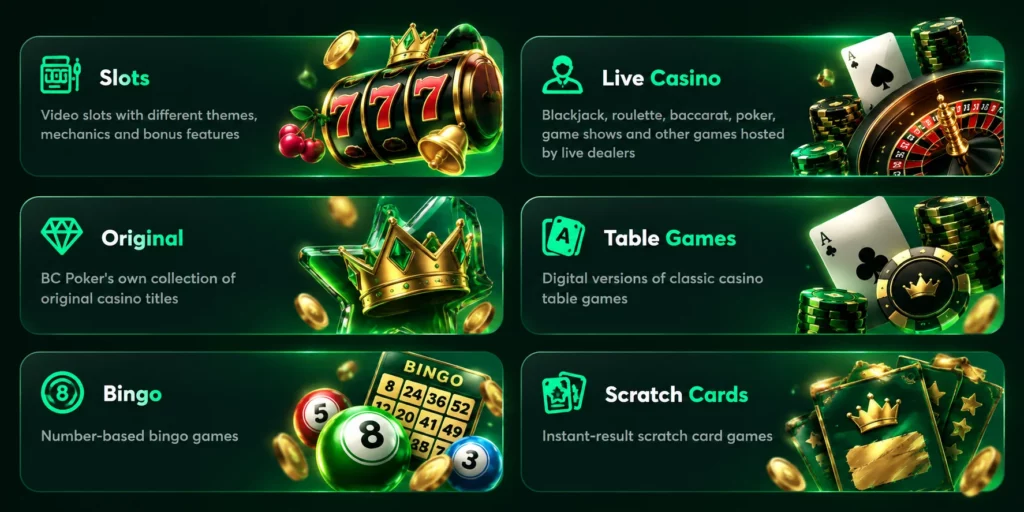 Games Available at BC Poker Casino